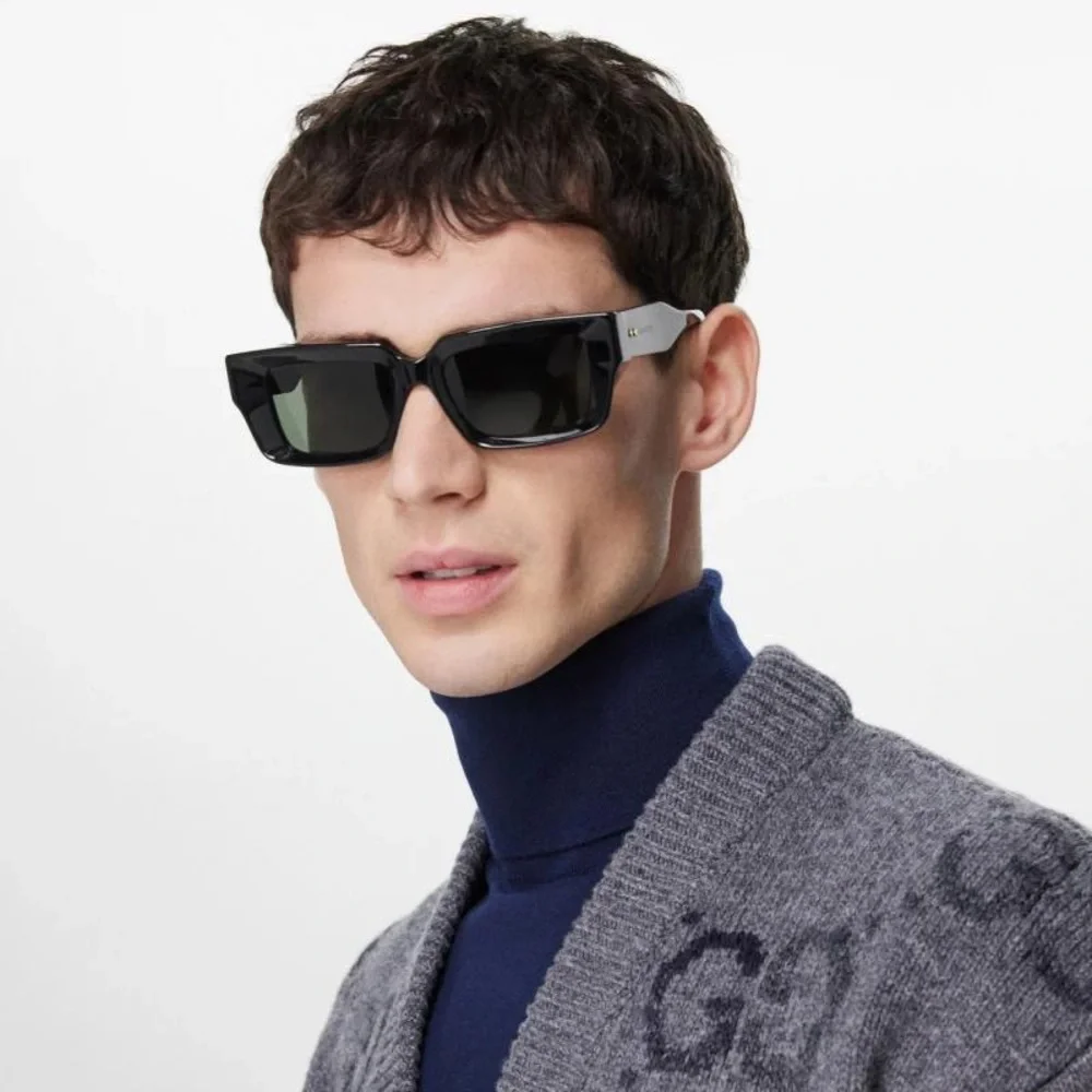 NEW GG1529S 001 GUCCI BLACK SQUARE UNISEX SUNGLASSES GG 1529S 001 GUCCI EYEWEAR - Picture 2 of 9